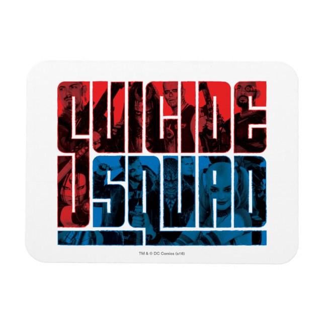 Magnet Flexible Suicide Squad | et logo bleu (Horizontal)