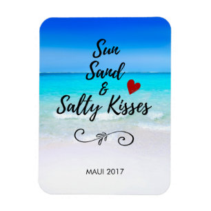 Magnet Flexible Sun Sand and and Salty Kisses Tropical Beach