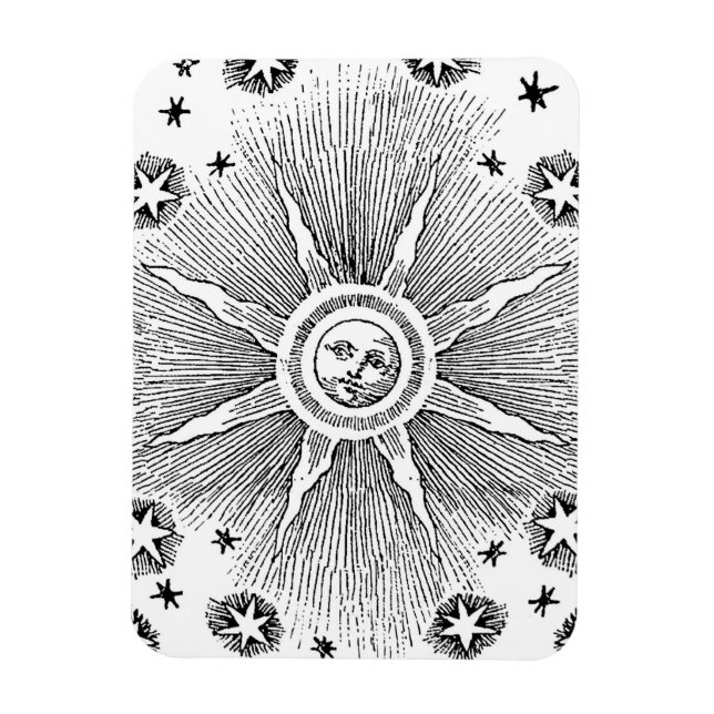 Magnet Flexible Sun Stars Antique Nuit Ciel Médiéval Zodiac (Vertical)