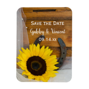 Magnet Flexible Sunflower Horseshoe Mariage Occidental Enregistrer