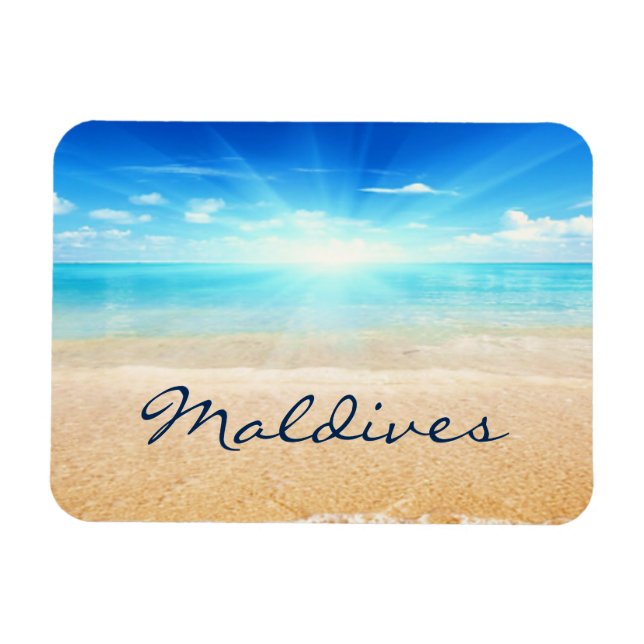 Magnet Flexible Sunrise de plage aux Maldives (Horizontal)
