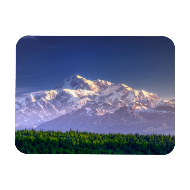 Magnet Flexible Sunrise Kisses Mt. McKinley | chaîne Alaska (Horizontal)