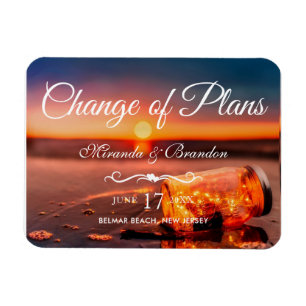 Magnet Flexible Sunset Beach Mason Jar Blue Night Changement de pl