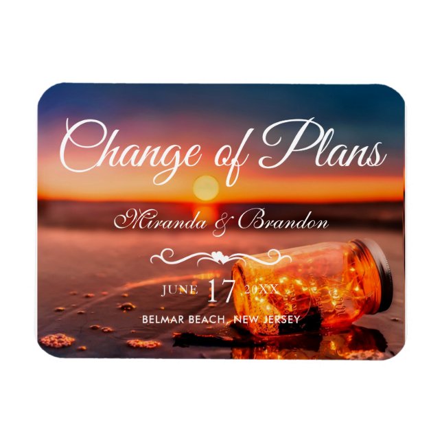 Magnet Flexible Sunset Beach Mason Jar Blue Night Changement de pl (Horizontal)