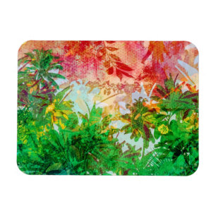 Magnet Flexible Sunset Jungle Tropical Palm Feuille