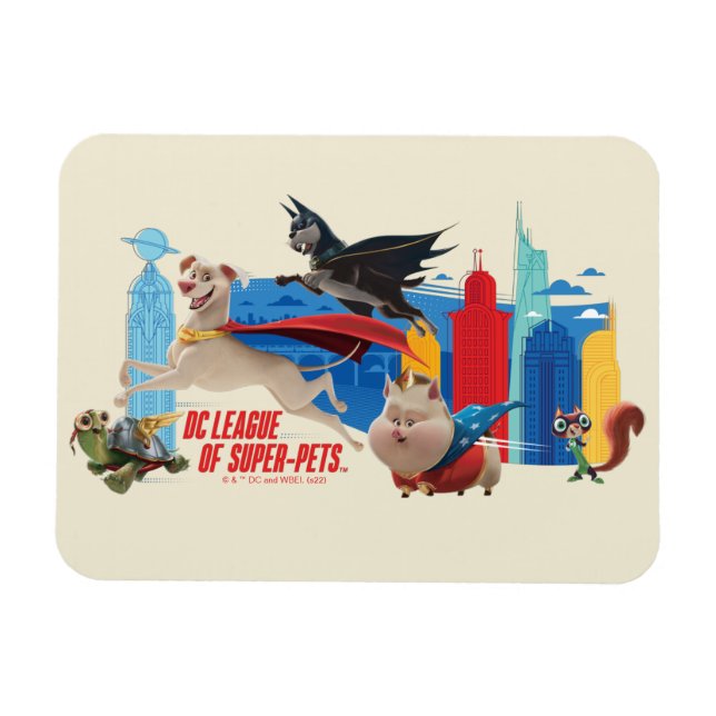 Magnet Flexible Super-Animaux de compagnie patrouillant la métropo (Horizontal)
