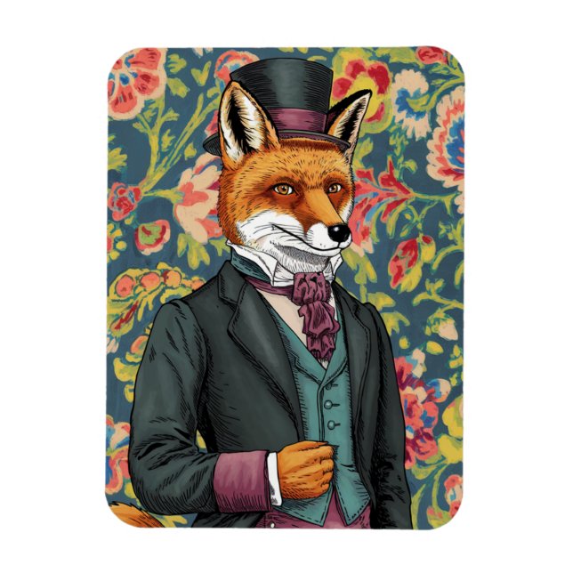 Magnet Flexible Superbe Renard Rouge en costume (Vertical)