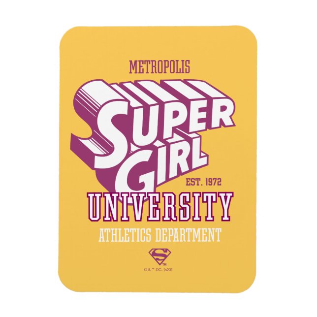 Magnet Flexible Supergirl Metropolis University Athletics Départem (Vertical)