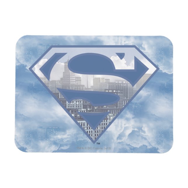 Magnet Flexible Superman S-Shield | Logo de la ville bleu clair (Horizontal)