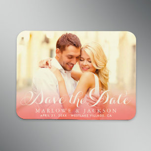 Magnet Flexible Superposition de photo de script corail Mariage En