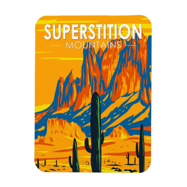 Magnet Flexible Superstition Montagnes Arizona Vintage (Vertical)
