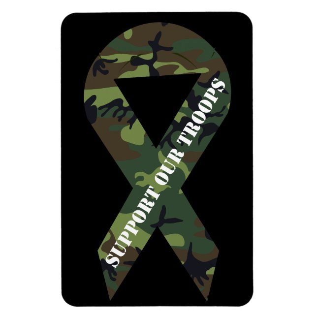 Magnet Flexible Support Nos Troupes Camo Vert Ribbon magnétique (Vertical)