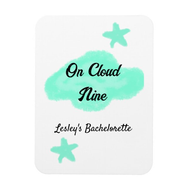 Magnet Flexible Sur un nuage neuf nuages pastel vert étoile bachel (Vertical)