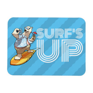 Magnet Flexible Surf Surf Ours polaire avec cocktail Dessin