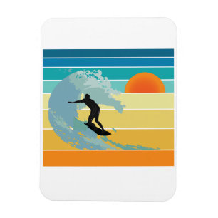 Magnet Flexible Surfer Dude Sunset Vintage