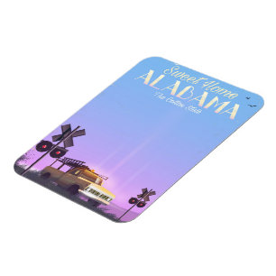 Magnet Flexible "Sweet home" Alabama poster voyage