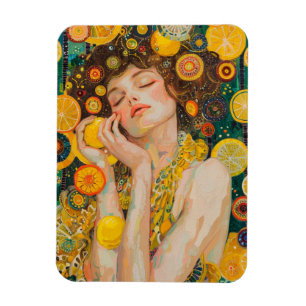 Magnet Flexible Sweet Lemon Dreams Klimt Style AI
