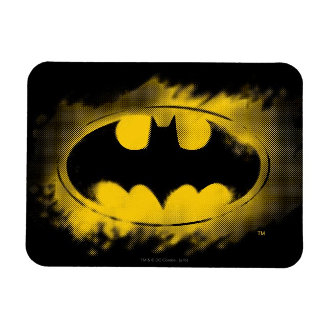 Magnet Flexible Symbole Batman | Logo noir et jaune (Horizontal)