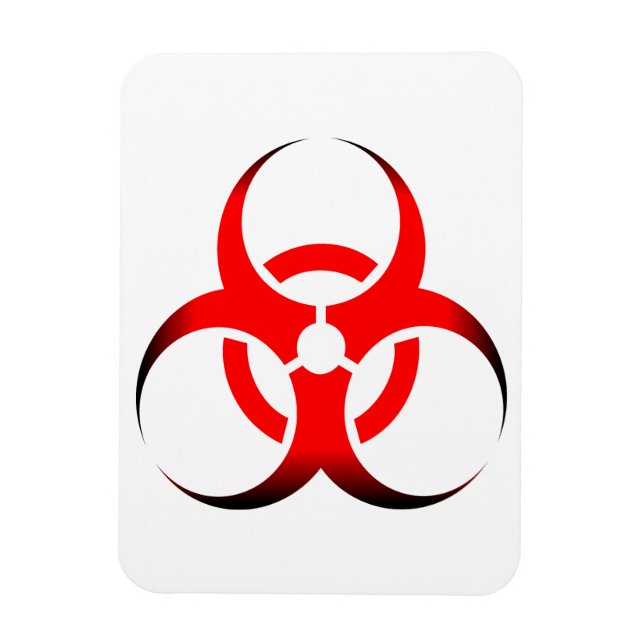 Magnet Flexible Symbole biologique de biodanger rouge et noir (Vertical)