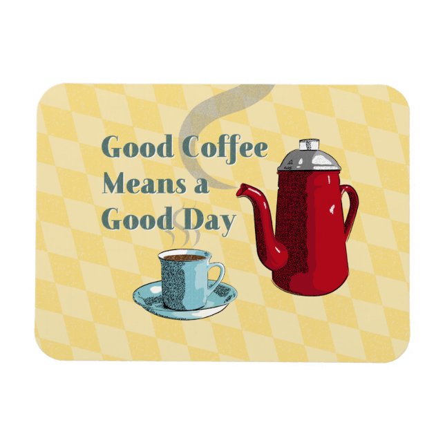 Magnet Flexible SYMBOLE BON CAFÉ DU MOYEN-SIÈCLE L RÉtro (Horizontal)