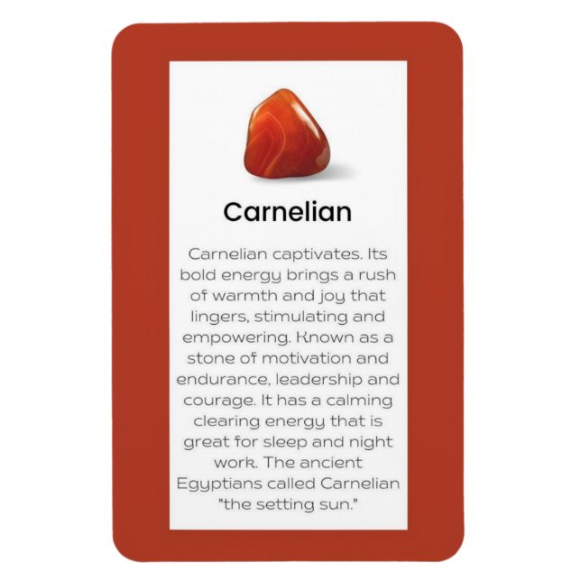 Magnet Flexible Symbole Carnelien Cristal Signifiant Bijoux (Vertical)