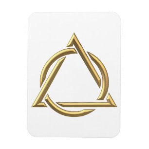 Magnet Flexible Symbole de la Sainte Trinité "3D" d'or