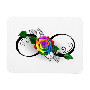 Magnet Flexible Symbole d'infini avec Rose arc-en-ciel