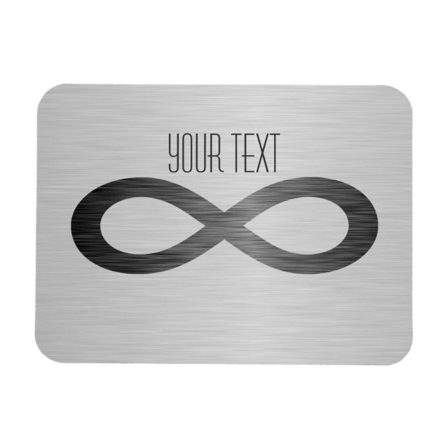 Magnet Flexible Symbole d'infini sur la texture métallique de Faux (Horizontal)