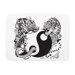 Magnet Flexible symbole du dragon et du tigre yin yang