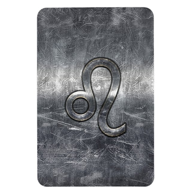 Magnet Flexible Symbole du Zodiaque de Leo en Grunge style désossé (Vertical)