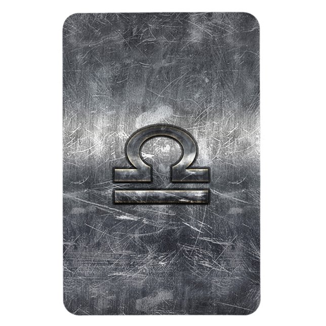 Magnet Flexible Symbole du Zodiaque de Libra dans le style argenté (Vertical)