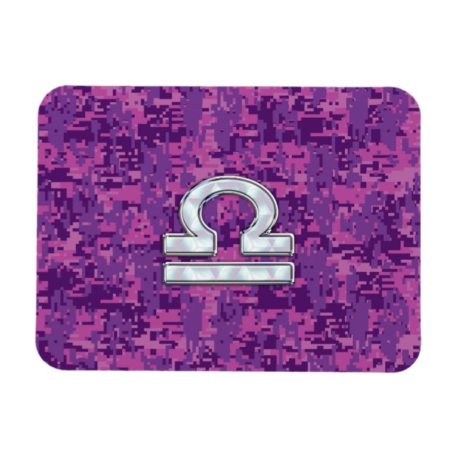 Magnet Flexible Symbole du Zodiaque de Libra sur Camo numérique Fu (Horizontal)