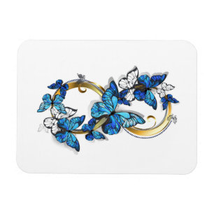 Magnet Flexible Symbole infini de papillons Morpho bleus