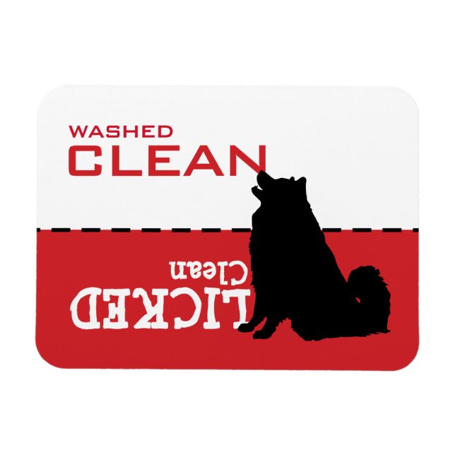 Magnet Flexible Symbole magnétique du chien malamué Husky Samoyu (Horizontal)
