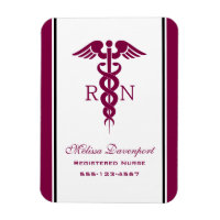 Symbole Médicale simple Red Caduceus Nurse