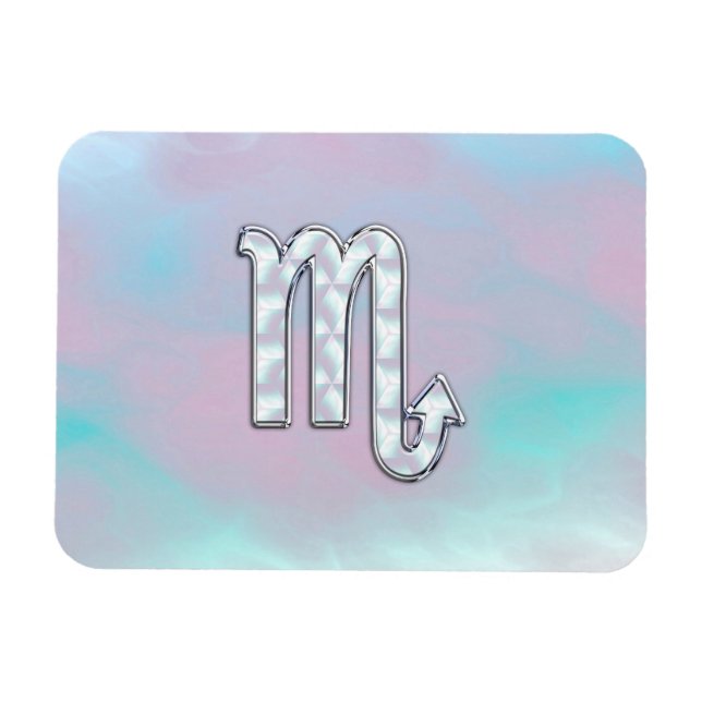 Magnet Flexible Symbole Scorpio Zodiac en style perle (Horizontal)