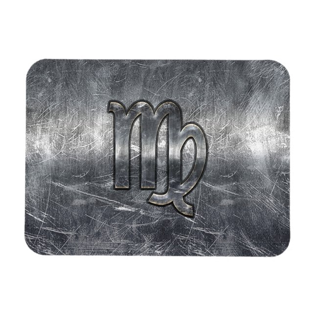 Magnet Flexible Symbole Virgo Zodiac Grunge Style Distressed (Horizontal)