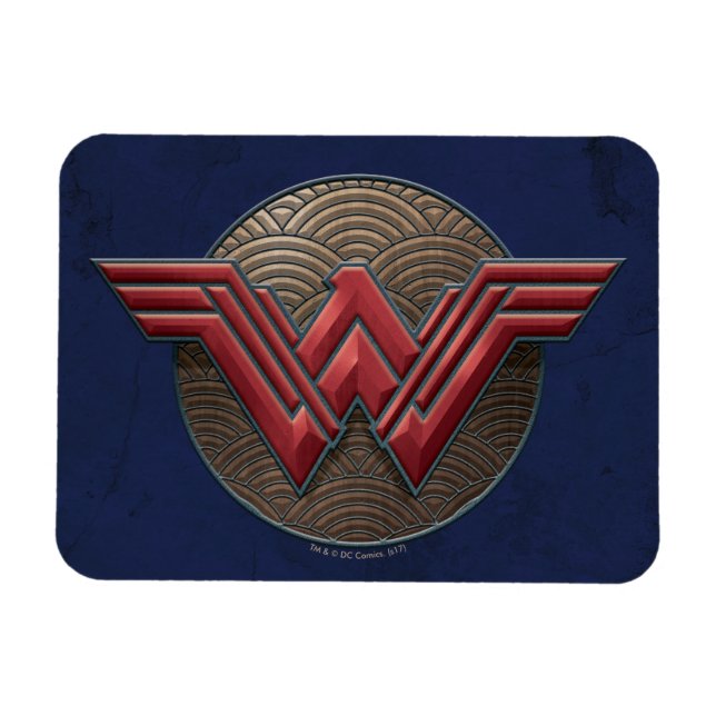 Magnet Flexible Symbole Wonder Woman sur les cercles concentrés (Horizontal)