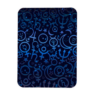 Magnet Flexible Symboles planétaires bleus Univers mystique Planèt