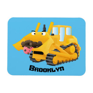 Magnet Flexible Sympa joli caractère de dessin animé au bulldozer 