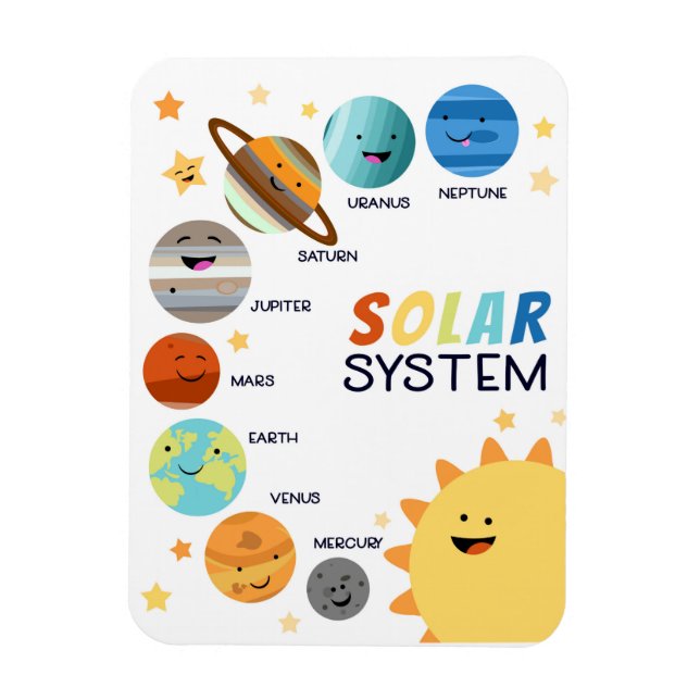 Magnet Flexible Système solaire Planètes Espace Éducatif Homeschoo (Vertical)