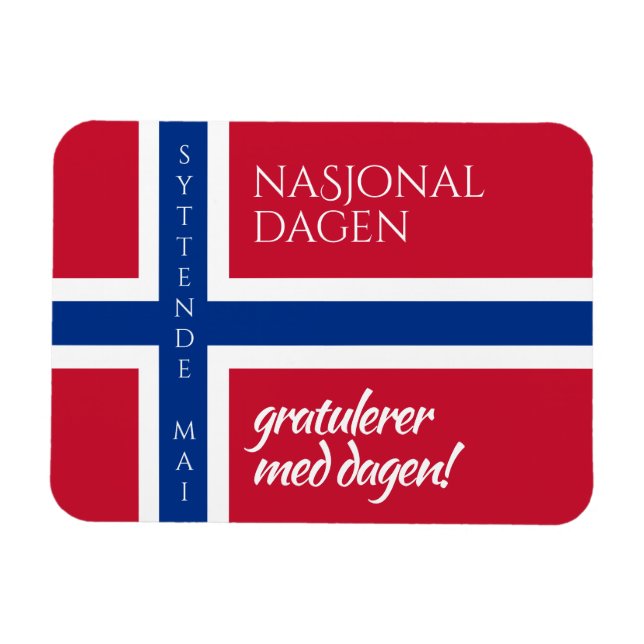 Magnet Flexible Syttende Mai 17 mai Drapeau de la Journée national (Horizontal)