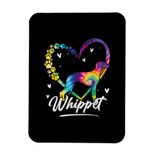 Magnet Flexible T-shirt Amoureux des chiens Whippet Tie Dye Rainbo