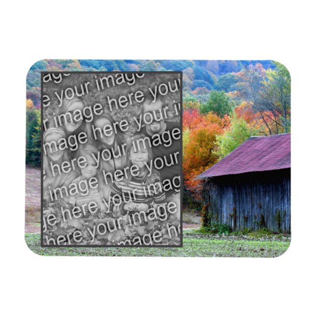 Magnet Flexible Tabac Grange Automne Ajouter Votre Photo (Horizontal)