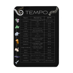 Magnet Flexible Tableau de tempo musical aimant
