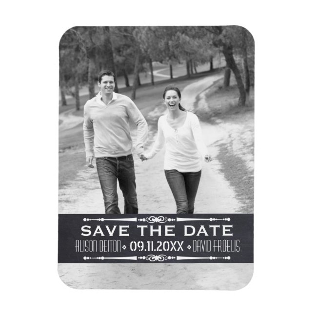 Magnet Flexible Tableau noir Enregistrez la date simple photo de m (Vertical)