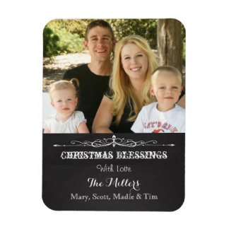 Magnet Flexible Tableau noir rustique photo de bénédiction de Noël