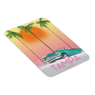 Magnet Flexible Tampa Florida affiche de voyage de style Vintage