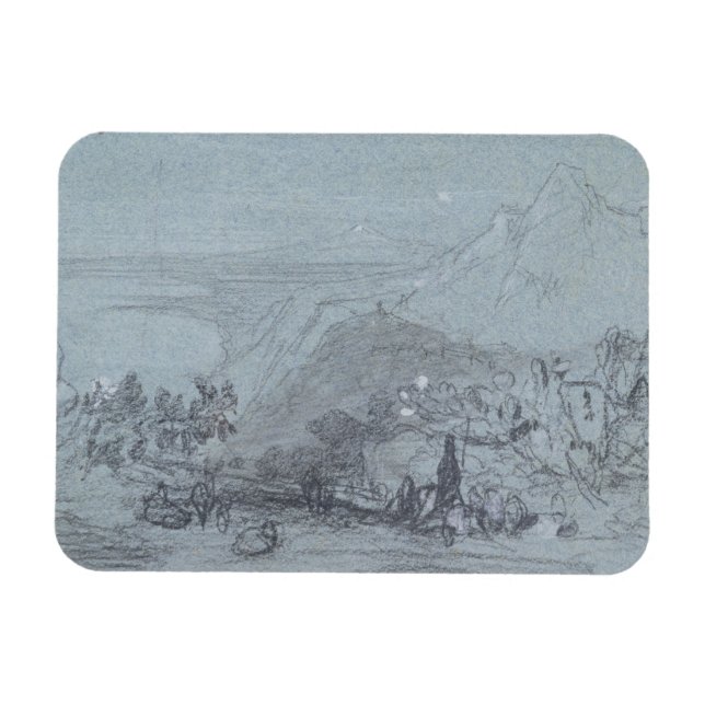 Magnet Flexible Taormina, de 'Vues sur la Sicile' (craie & gouache (Horizontal)