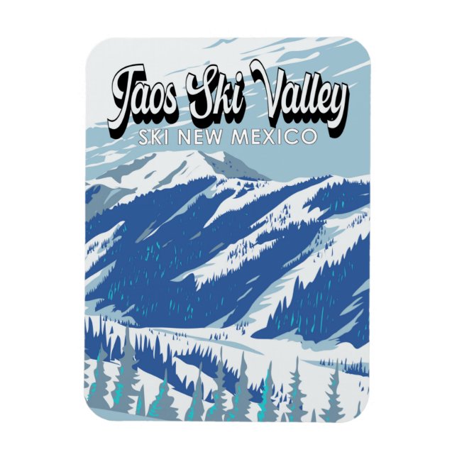 Magnet Flexible Taos Ski Valley Ski Area Winter Nouveau-Mexique Vi (Vertical)